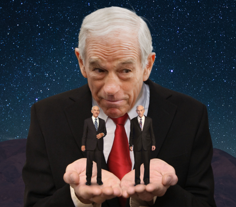 Ron Paul thanks his tiny campaign staff.